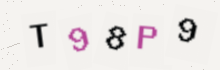 Five letters and numbers, drawn as a picture